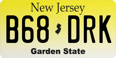 NJ license plate B68DRK