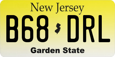 NJ license plate B68DRL