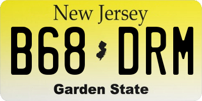 NJ license plate B68DRM