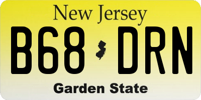NJ license plate B68DRN