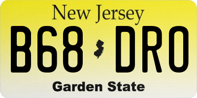 NJ license plate B68DRO