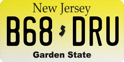 NJ license plate B68DRU