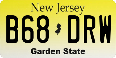 NJ license plate B68DRW