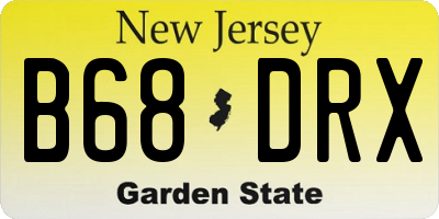NJ license plate B68DRX