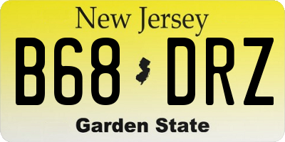 NJ license plate B68DRZ