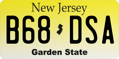 NJ license plate B68DSA