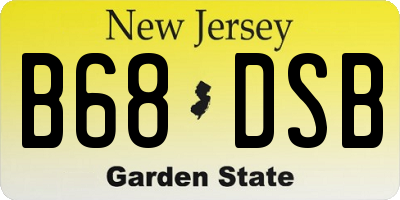 NJ license plate B68DSB