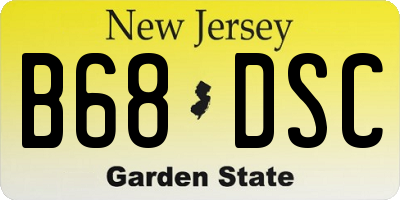 NJ license plate B68DSC
