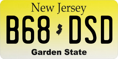 NJ license plate B68DSD