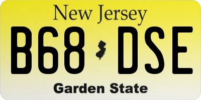 NJ license plate B68DSE