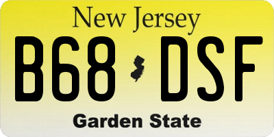 NJ license plate B68DSF