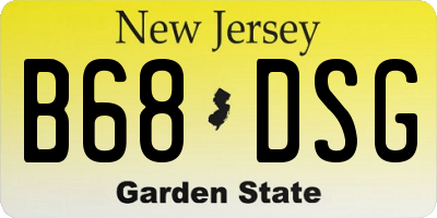NJ license plate B68DSG
