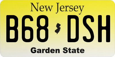 NJ license plate B68DSH