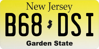 NJ license plate B68DSI