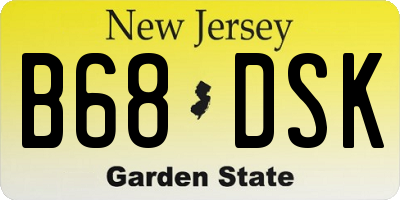 NJ license plate B68DSK
