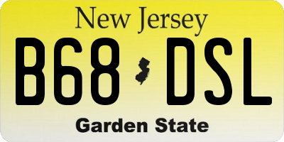 NJ license plate B68DSL