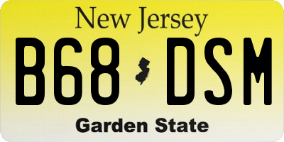 NJ license plate B68DSM