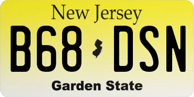 NJ license plate B68DSN