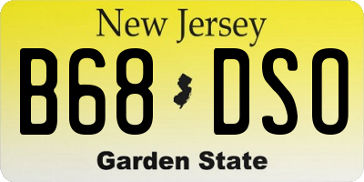 NJ license plate B68DSO