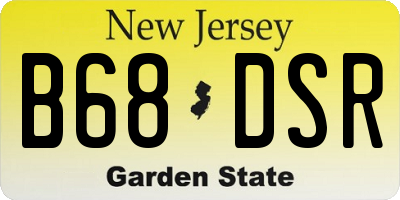 NJ license plate B68DSR