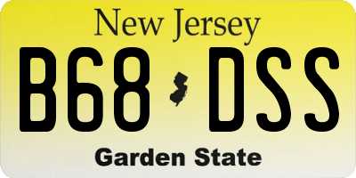 NJ license plate B68DSS