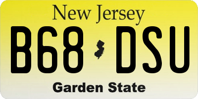 NJ license plate B68DSU