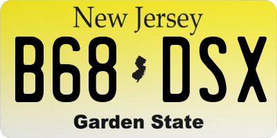 NJ license plate B68DSX