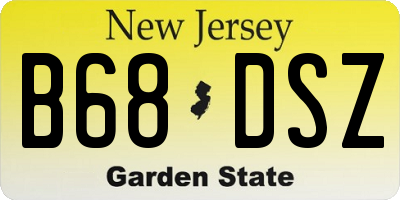 NJ license plate B68DSZ