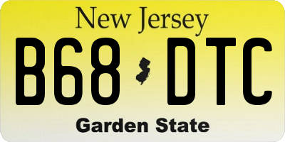 NJ license plate B68DTC