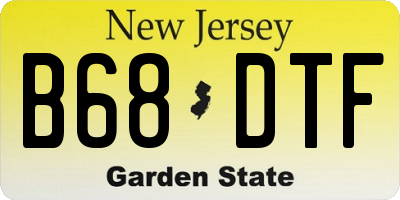 NJ license plate B68DTF