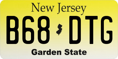 NJ license plate B68DTG