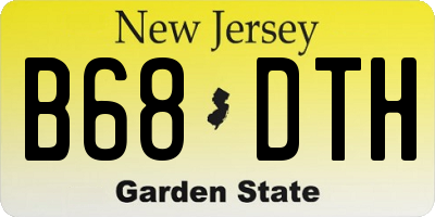 NJ license plate B68DTH