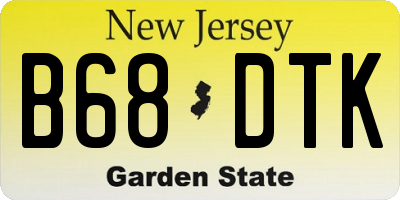 NJ license plate B68DTK