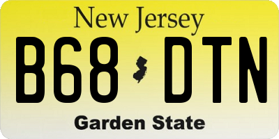 NJ license plate B68DTN