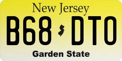 NJ license plate B68DTO