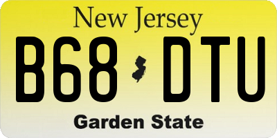 NJ license plate B68DTU