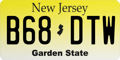 NJ license plate B68DTW
