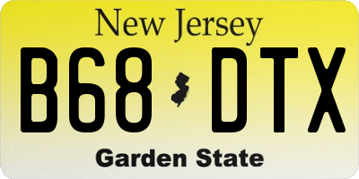 NJ license plate B68DTX
