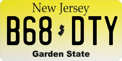 NJ license plate B68DTY