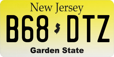 NJ license plate B68DTZ