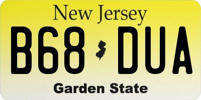 NJ license plate B68DUA