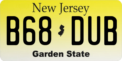 NJ license plate B68DUB