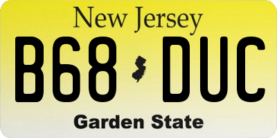 NJ license plate B68DUC