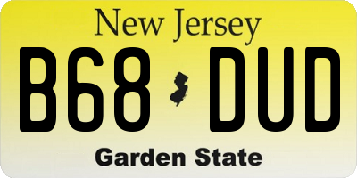 NJ license plate B68DUD