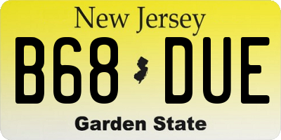 NJ license plate B68DUE