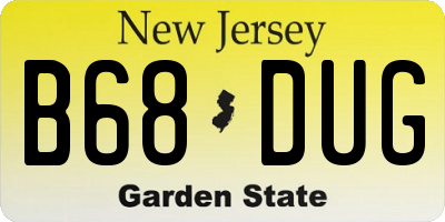 NJ license plate B68DUG