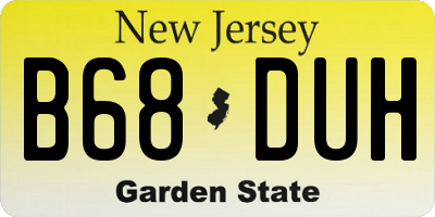 NJ license plate B68DUH