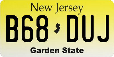 NJ license plate B68DUJ