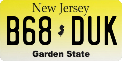 NJ license plate B68DUK