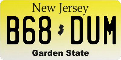 NJ license plate B68DUM